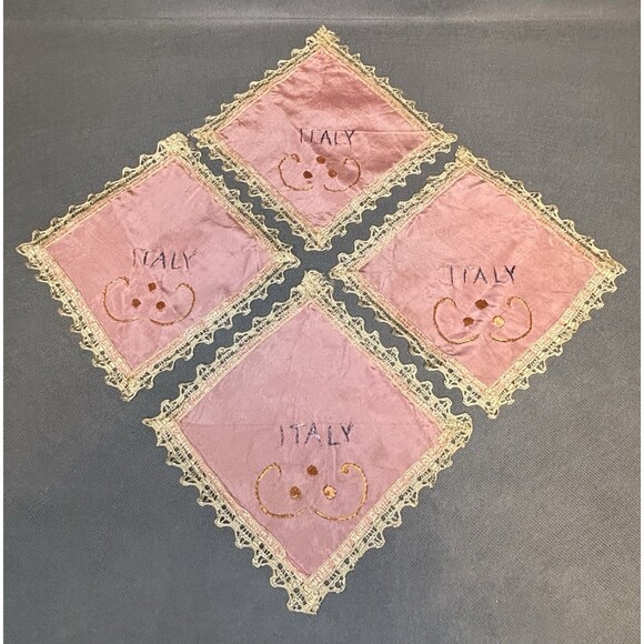 Vintage 1950s Handkerchief Hand Embroidered Lace & Floral Design Lot of 3 - Picture 1 of 5